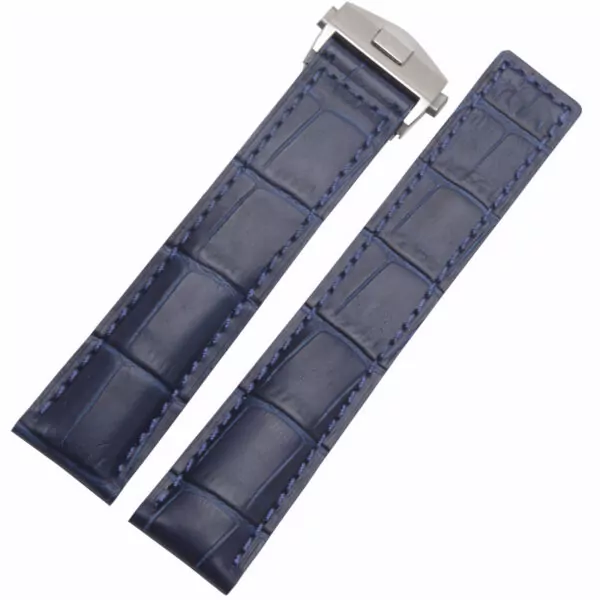 Haute-qualit-bracelet-Alligators-grain-V-ritable-bracelet-en-cuir-19mm-20mm-22mm-pour-TAG-Carrera Blue Strap in Grain Leather Alligator For TAG Heuer Carrera, Monaco, Aquaracer