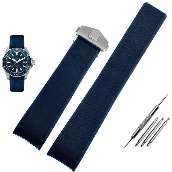 THSR2X4-5 Blue Strap TAG Heuer Aquaracer 300m In Rubber - 5 sizes