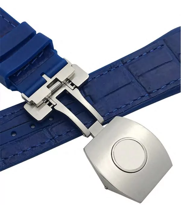 0_Bracelet-de-remplacement-boucle-pliante-en-Silicone-de-28mm-en-cuir-de-vachette-v-ritable-en copy Blue Strap With Crocodile Grain for Franck Muller Vanguard V45, V41 With Buckle