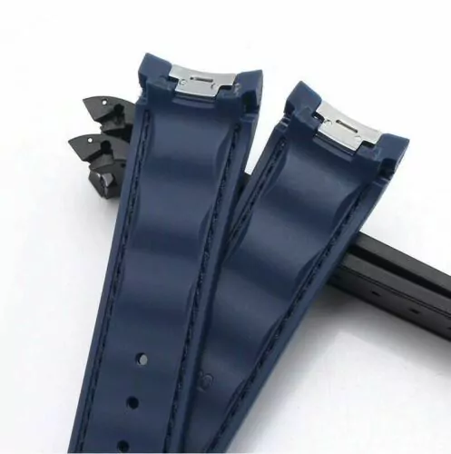 s-l500 Blue & White Rubber Strap for Omega Seamaster Aqua Terra 300