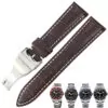 bracelet-de-montre-20-21-22mm-marron-noir-en-cuir-veritable-tudor-remplacement-poignet-bracelet-12 Brown & White Strap for Tudor Black Bay, Pelagos In Crocodile/Alligator Grain - 20,21,22mm