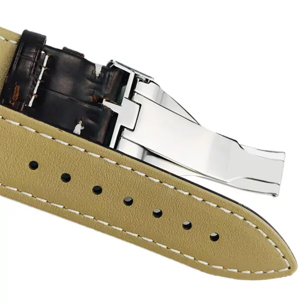 Bracelet-de-montre-20-21-22mm-marron-noir-en-cuir-veritable-Tudor-remplacement-poignet-bracelet-21 Brown & White Strap for Tudor Black Bay, Pelagos In Crocodile/Alligator Grain - 20,21,22mm