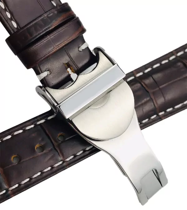 Bracelet-de-montre-20-21-22mm-marron-noir-en-cuir-veritable-Tudor-remplacement-poignet-bracelet-22 Brown & White Strap for Tudor Black Bay, Pelagos In Crocodile/Alligator Grain - 20,21,22mm