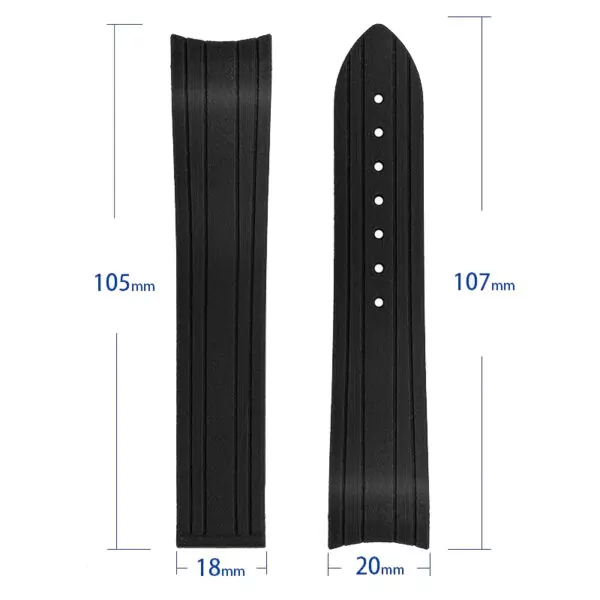 bracelet-de-montre-en-caoutchouc-pour-om_main-5 Blue Rubber Strap for Omega Seamaster 300 Curved with Folding Buckle - 20mm