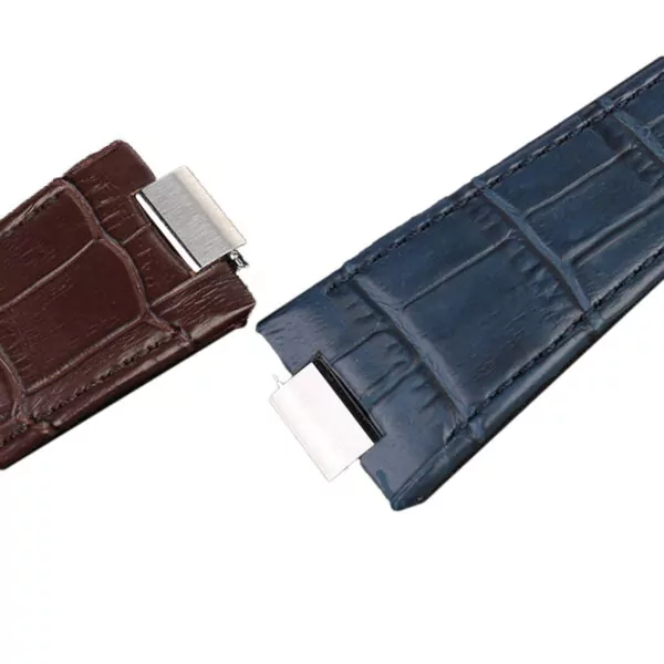 bracelet-de-montre-en-cuir-a-extremite-c_main-5 Brown Strap Band for Tissot PRX Bracelet with Quick-Release in Alligator/Crocodile Grain with End Link 26x12mm