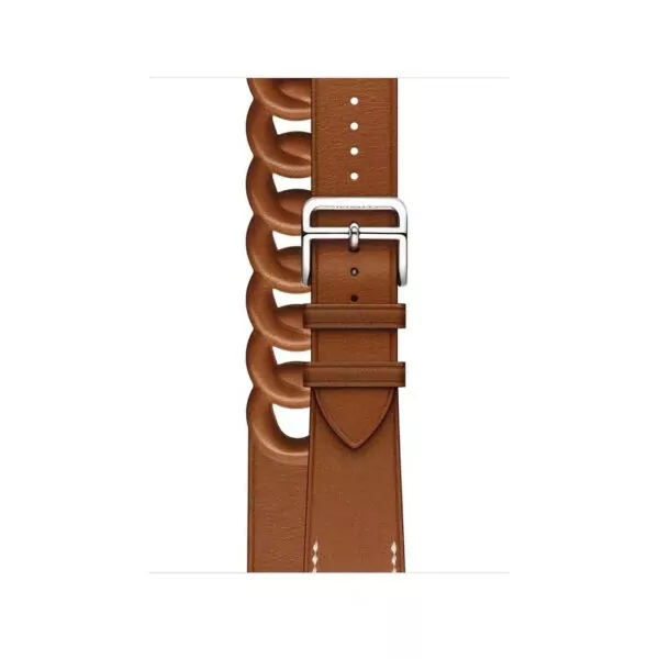 bracelet-double-tour-gourmette-en-cuir-p_main-1 Brown Double Tour Strap Band for Apple iWatch Series In Leather Curb Style