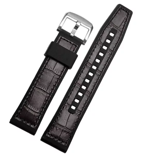 brown A silver_uir-veritable-avec-bracelet-inferieur-e_variants-12 Black Leather Strap for Seiko SRPD76K1, SRPE80K1, SRPE79K1 22mm