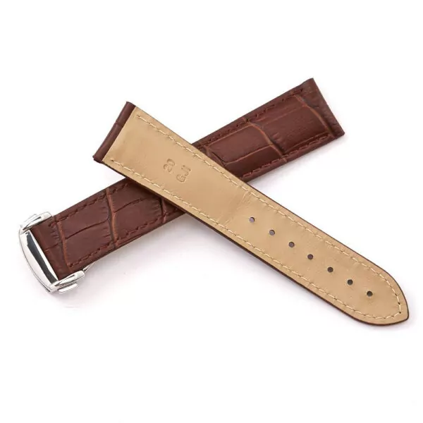 Montre-de-Courroie-De-Bande-pour-OMEGA-19-20mm-Montres-Accessoires-V-ritable-Doux-Veau-En Brown Alligator Grain Leather Bracelet for Omega Speedmaster, Seamaster