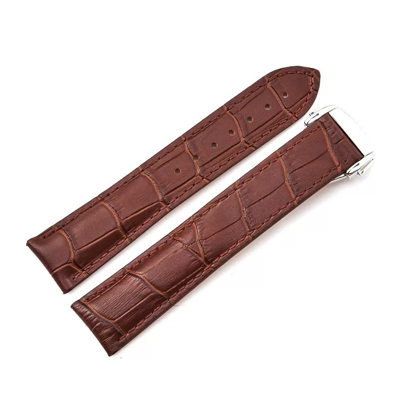 19-20mm-peau-de-Vache-Bracelet-En-Cuir-Montre-pour-Omega-Speedmaster-Bracelet-Montre-Bandes-De Brown Alligator Grain Leather Bracelet for Omega Speedmaster, Seamaster