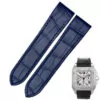 blue-spl Blue Alligator Grain Leather for Cartier Santos 100 XL Chronograph