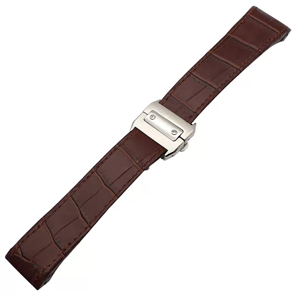 CASP3J-3 Brown Alligator Grain Leather for Cartier Santos 100 M/XL