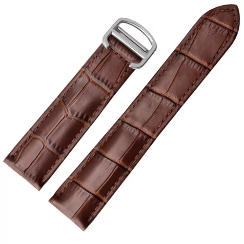 CAFPXX-14 Brown Alligator Grain Leather Strap for Cartier Tank- 8 Sizes