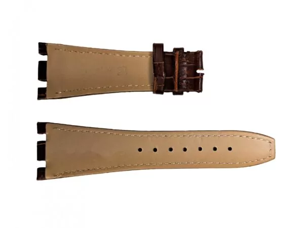 AP Leather 03 copy Brown Crocodile Grain Leather Bracelet for Audemars Piguet Royal Oak - 26mm