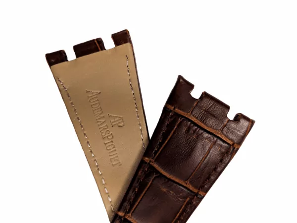 AP Leather 04 Brown Crocodile Grain Leather Bracelet for Audemars Piguet Royal Oak - 26mm
