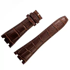 Brown Crocodile Grain Leather Bracelet for Audemars Piguet Royal Oak - 26mm