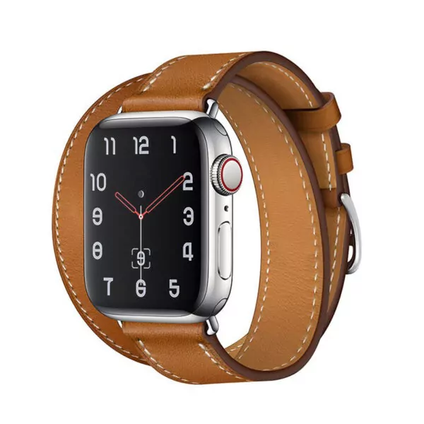 Cape-code-Brown-Cognac5 Brown Double Tour Band Apple iWatch Hermes In Leather