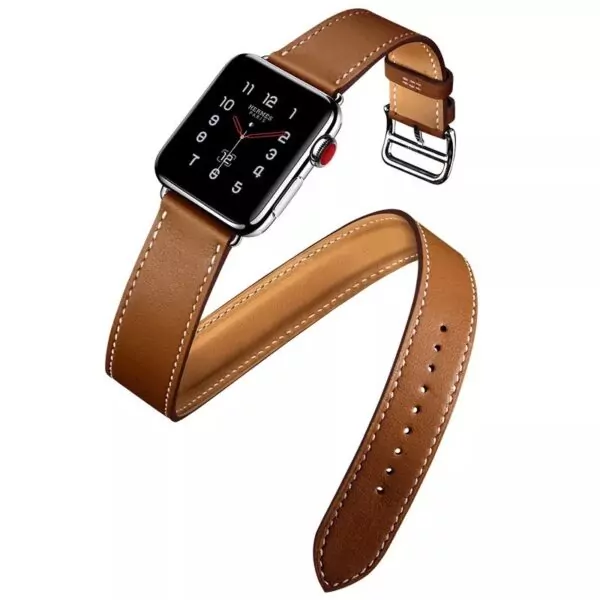 Cape-code-Brown-Cognac4 Brown Double Tour Band Apple iWatch Hermes In Leather