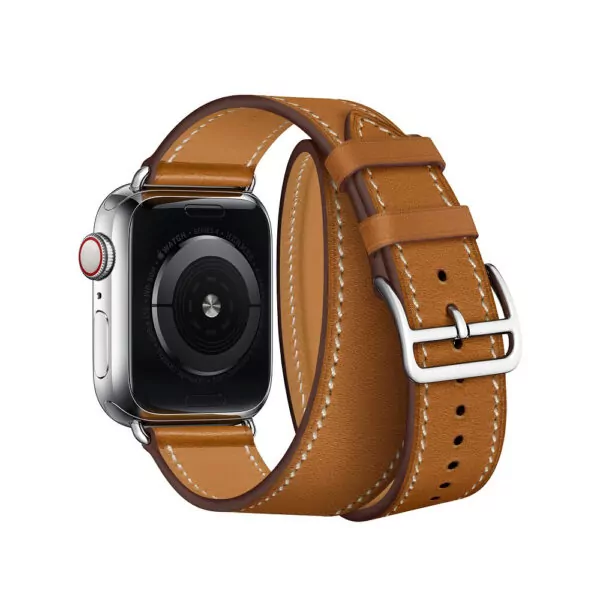 Cape-code-Brown-Cognac3 Brown Double Tour Band Apple iWatch Hermes In Leather