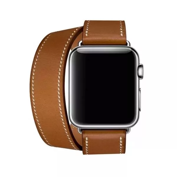 Cape-code-Brown-Cognac2 Brown Double Tour Band Apple iWatch Hermes In Leather