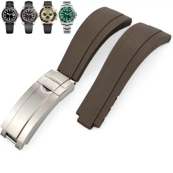 brown-easylink-strap-for-rolex-submariner-gmt-daytona-datejust-20mm-in-rubber Brown Glidelock Strap for Rolex Submariner, GMT, Daytona, Datejust In Rubber - 20mm