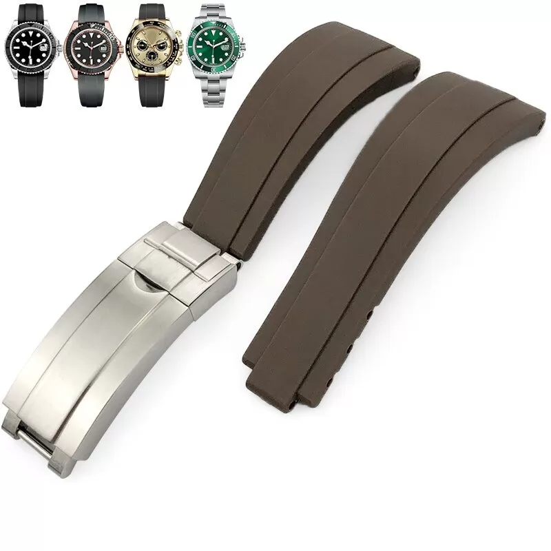 brown-easylink-strap-for-rolex-submariner-gmt-daytona-datejust-20mm-in-rubber Brown Glidelock Strap for Rolex Submariner, GMT, Daytona, Datejust In Rubber - 20mm