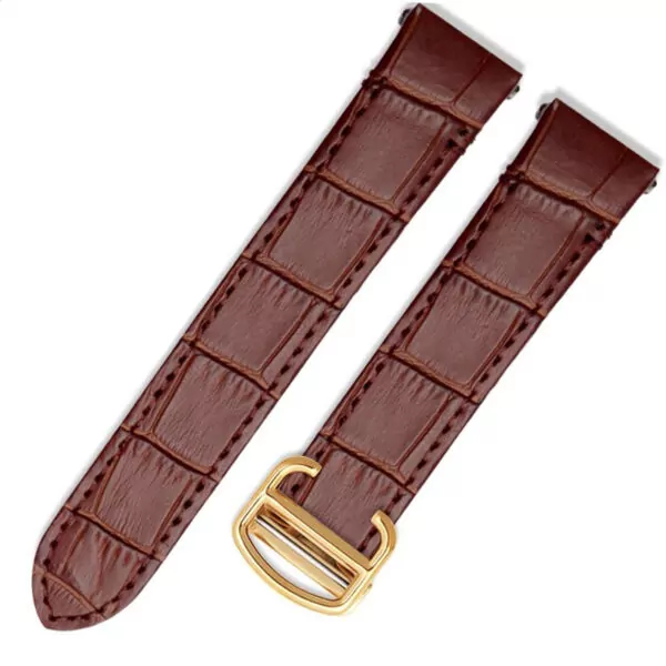 brown gold_9-mm-21-mm-nouveau-design-pour-nouveau-sh_variants-10 Brown Leather Strap for Cartier Roadster in Crocodile Grain with Quick-Release System