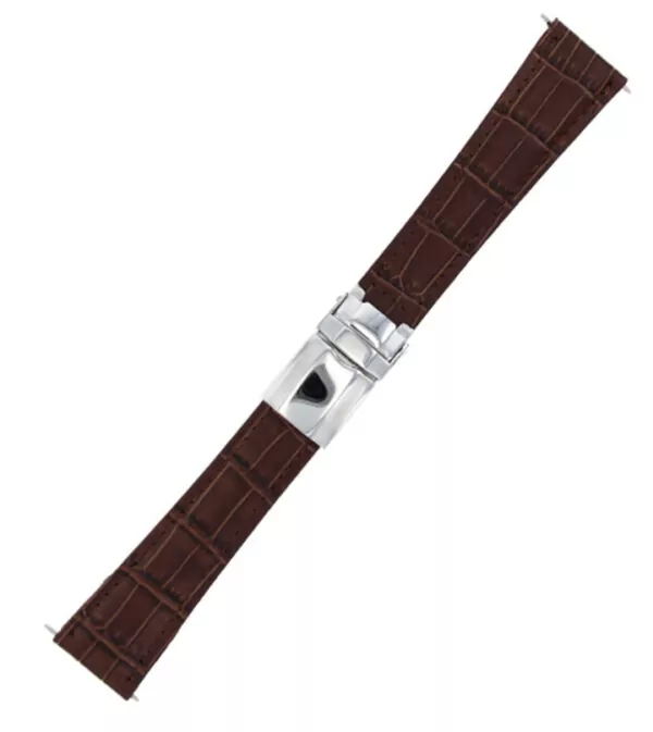 Leather-Band-Strap-Italian-With-Clasp-For-Rolex Brown Leather Bracelet for Rolex Daytona, GMT, Submariner Oyster Date band - 20mm