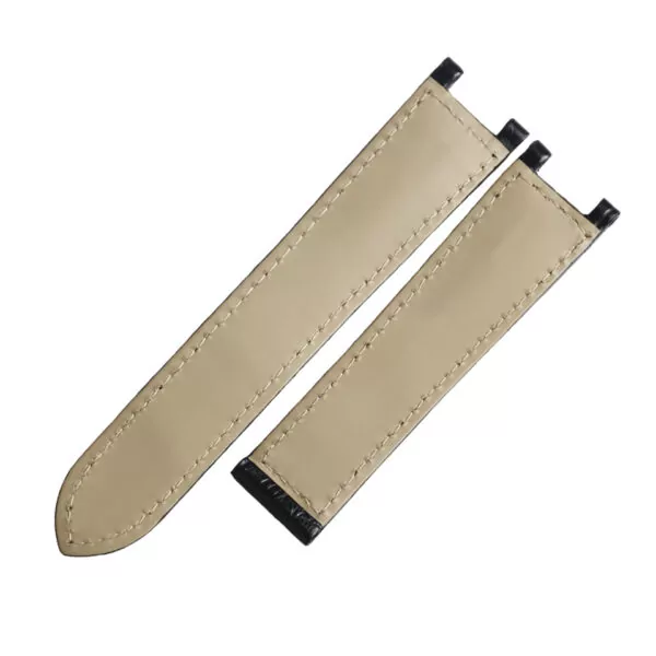 CASAX1-3 Black Leather Strap for Cartier Pasha in Genuine Crocodile Leather