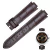 LVSPXH-15 Brown Leather Strap for Louis Vuitton Tambour in Crocodile/Alligator Grain