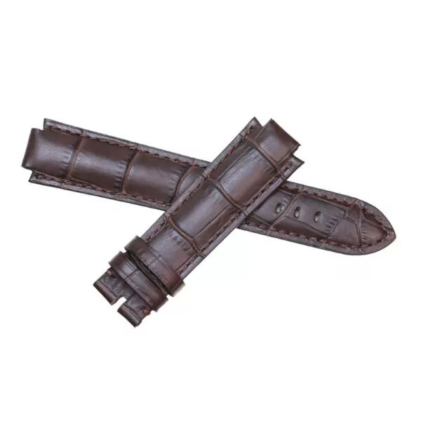 LVSPXH-12 Brown Leather Strap for Louis Vuitton Tambour in Crocodile/Alligator Grain
