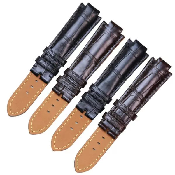LVSAXH-7 Brown Leather Strap for Louis Vuitton Tambour in Genuine Crocodile