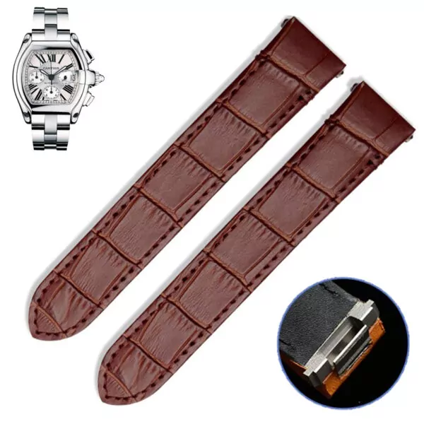brown no buckle_9-mm-21-mm-nouveau-design-pour-nouveau-sh_variants-11 Brown Leather Strap for Cartier Roadster in Crocodile Grain with Quick-Release System