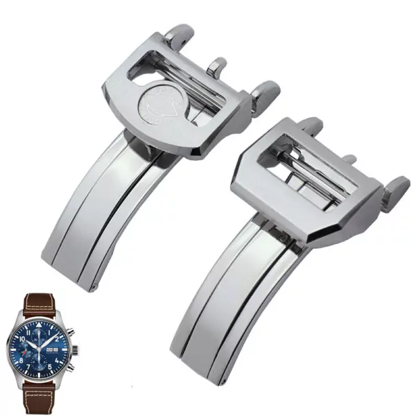 0_Fermoir-pliant-de-d-ploiement-d-acier-inoxydable-de-qualit-de-18mm-pour-la-marque-d (1) copy 2 Black Rivet Strap Band IWC Pilot Spitfire, Top Gun In Calf Leather 20,21,22mm