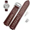 brown silver_bracelet-crocodile-a-effet-convexe-cutan_variants-4 Brown Leather Strap for Cartier Ballon in Crocodile Convex – 4 Sizes