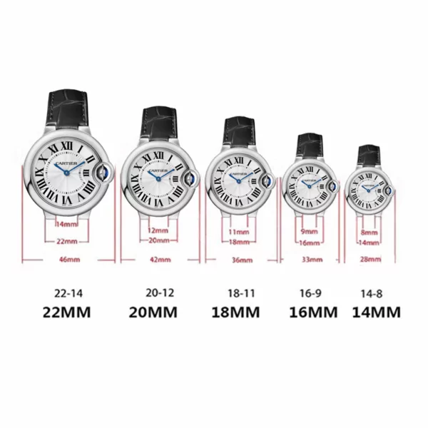 Ballon Bleu Cartier Chart Red Alligator Grain Leather for Cartier Ballon Bleu