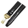 14_20mm-21mm-22mm-qualit-bracelet-de-montre-en-cuir-Alligator-noir-bleu-marron-bracelet-masculin-adapt Black Strap Band IWC Portofino, Portugieser In Genuine Crocodile 20,21,22mm