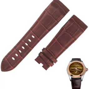 COSPXE-1 Brown Strap Bracelet for Bubble Corum In Crocodile/Alligator Grain 26mm