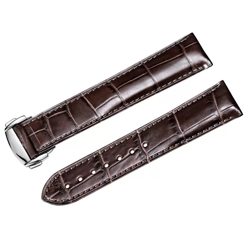 brown sliver zhe_owk-bracelet-de-montre-substitut-omega_variants-9 Brown Strap Bracelet Omega Speedmaster, Seamaster, Deville In Genuine Crocodile- 19,20,21mm