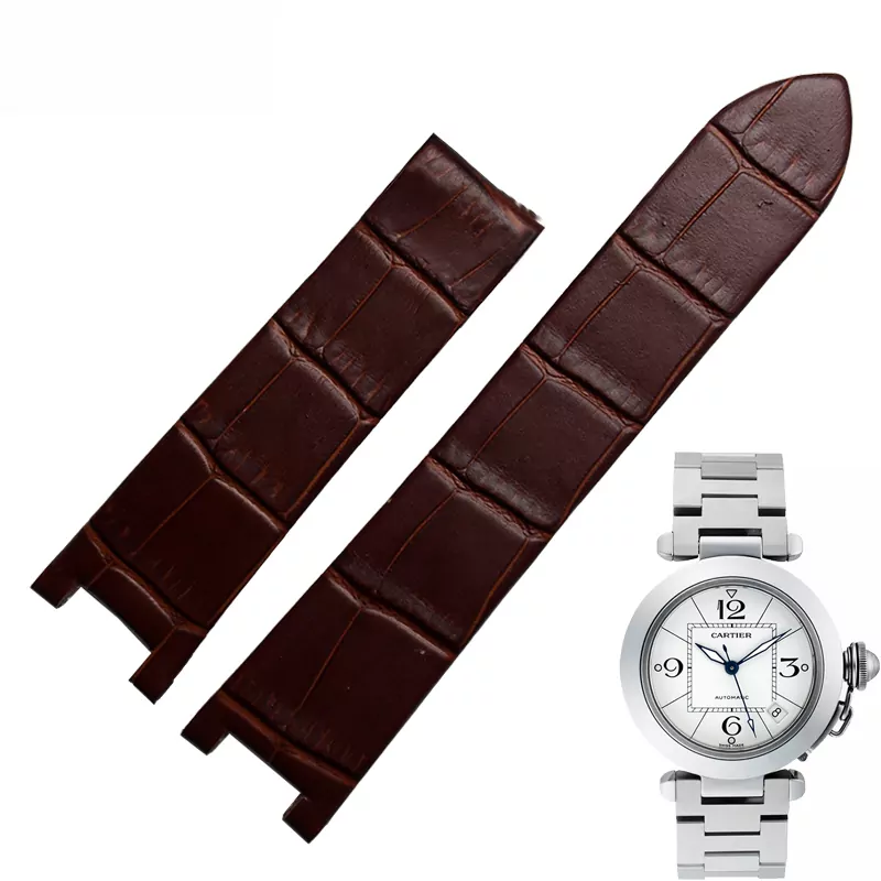 CASPXX-2 Brown Strap Bracelet Pasha Cartier In Crocodile/Alligator Grain - 20mm