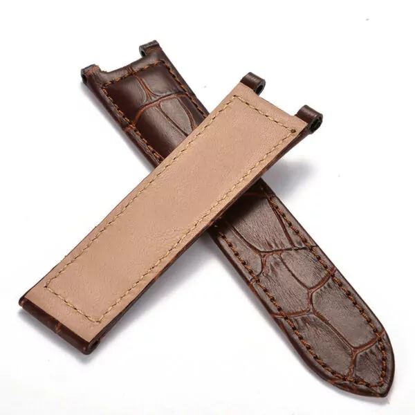 Bracelet-de-montre-tanche-en-cuir-v-ritable-avec-motif-en-bambou-souple-20mm-pour-montres-2 Brown Strap Cartier Pasha in Crocodile/Alligator Grain - 18,20,21,22mm