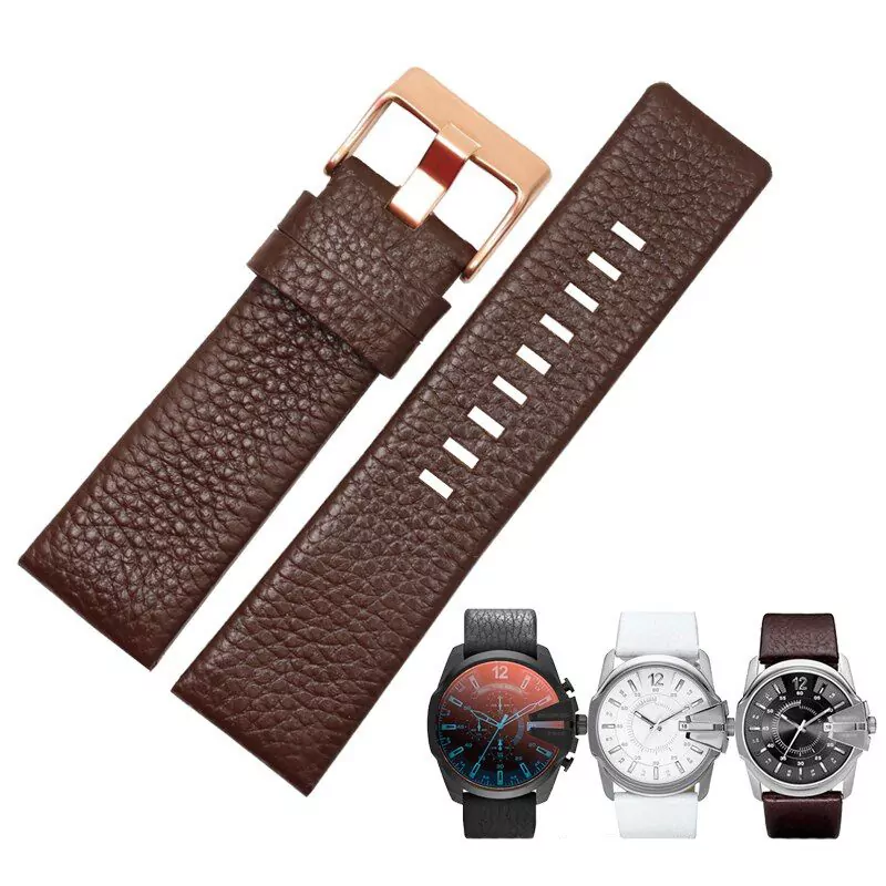 DSFP13 Brown Strap for Diesel DZ4323 DZ1657 DZ1206/4318 22,24,26,27,28,30mm In Leather