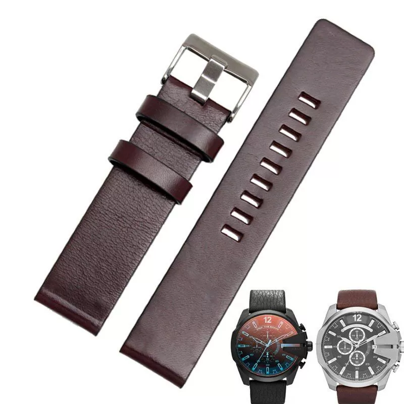 DSFP6 copy Brown Strap for Diesel DZ4323 DZ1657 DZ1206/4318 22,24,26,27,28,30mm In Smooth Leather