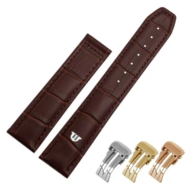 2_Bracelet-de-montre-en-cuir-v-ritable-20mm-22mm-pour-bracelet-de-montre-MAURICE-LACROIX-boucle Brown Strap For Eliros, Pontos, Masterpiece, Maurice Lacroix 20,22mm Crocodile/Alligator Grain