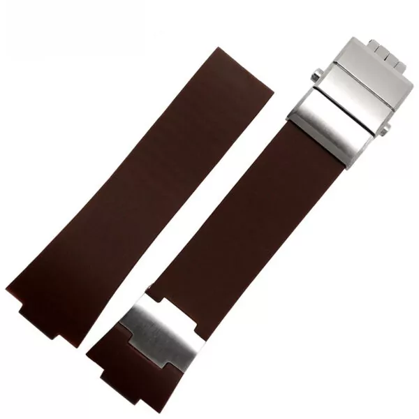 25-12mm-de-Haute-qualit-bracelet-en-caoutchouc-souple-en-silicone-bracelets-avec-boucle-en-acier_1 Brown Strap for Ulysse Nardin Marine 25x12mm In Rubber