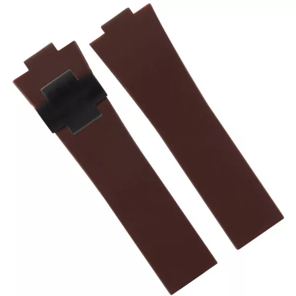 0_Bracelet-de-montre-en-caoutchouc-boucle-en-acier-bracelet-de-montre-en-Silicone-pour-Nardin-Marine Brown Strap for Ulysse Nardin Marine 25x12mm In Rubber