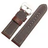 22mm-24mm-26mm-bracelet-montre-avec-lumi-re-noire-fou-cheval-bracelet-en-cuir-avec-boucle_5 Brown & White Stitching Strap Panerai Luminor, Marina, Submersible In Soft Leather - 22, 24, 26mm