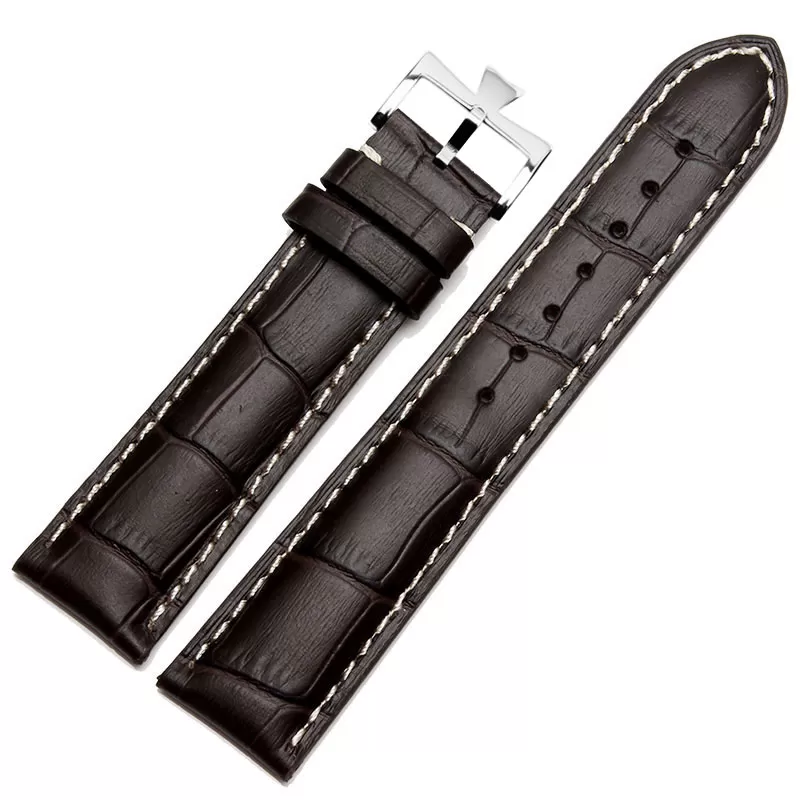 En-cuir-bracelet-de-montre-appropri-pour-Vacheron-Constantin-Seiko-Casio-montre-et-accessoires-19mm-20mm (1) Brown & White Strap Vacheron Constantin Patrimony, Traditionnelle - 19,20,21,22mm