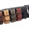 L-OTAN-la-main-r-tro-bracelet-en-cuir-bracelet-de-montre-24mm-noir-en-acier_2 Black Zulu Strap Panerai Luminor, Marina, Submersible 20, 22, 24mm In leather Patina