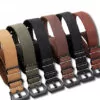 L-OTAN-la-main-r-tro-bracelet-en-cuir-bracelet-de-montre-24mm-noir-en-acier_3 Black Zulu Strap Panerai Luminor, Marina, Submersible 20, 22, 24mm In leather Patina