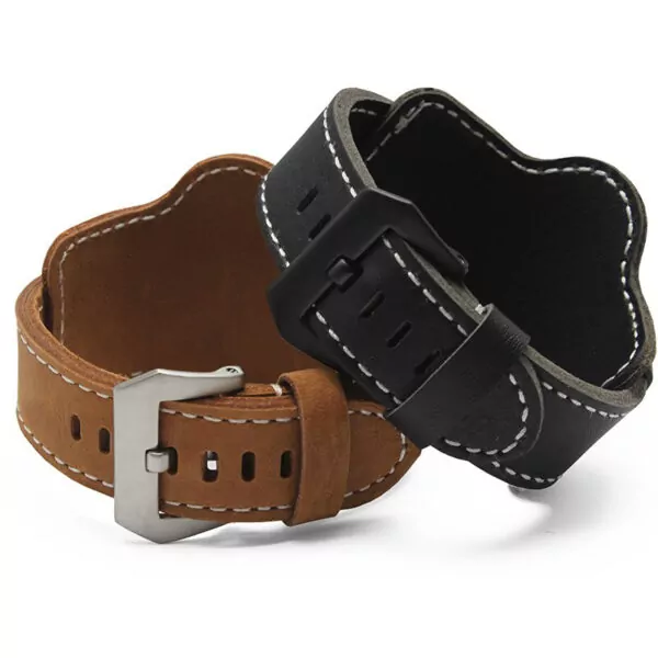 0_20mm-22mm-24mm-26mm-qualit-poignet-Bracelet-Bracelet-en-cuir-Bracelet-de-montre-noir-marron-Style Bund Strap Panerai Luminor, Marina, Submersible Beige 24mm In Leather